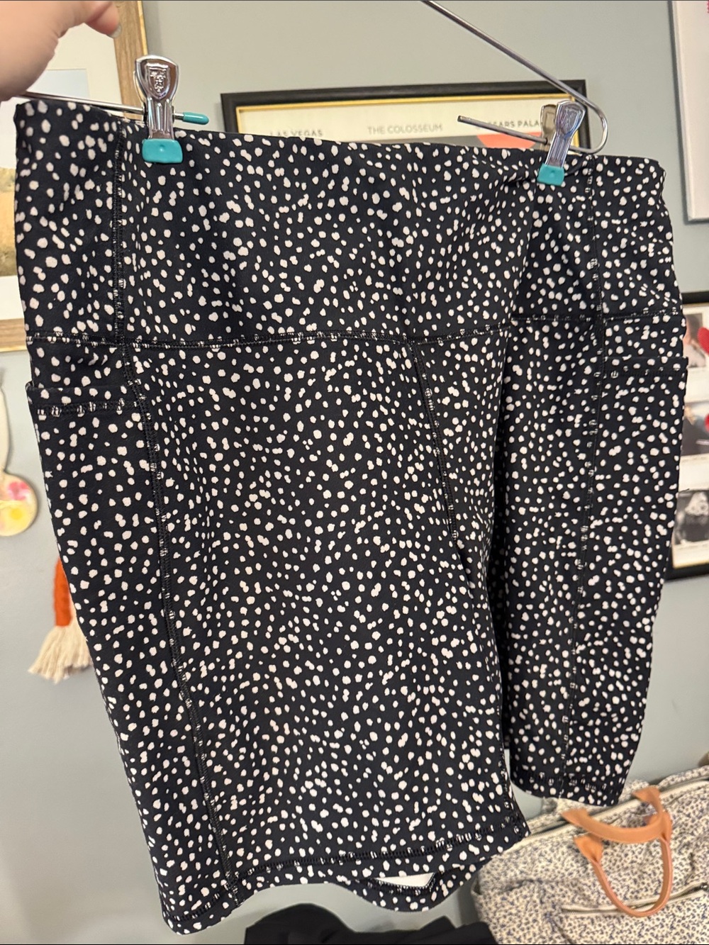 Black & White Speckled Athletic biker shorts